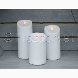 Udendrs 3D flamme LED bloklys (H:13 cm) med timer