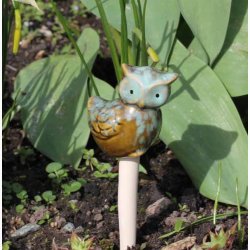 Sm ugler p stick, H: ca.13 cm i keramik, vlg