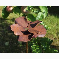 Valmue i jern med rustrd patina H:80 cm