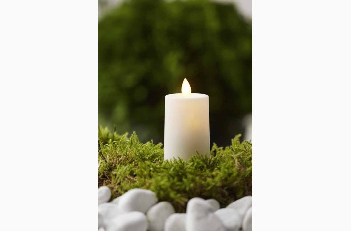Udendrs LED bloklys/Gravlys Plastik H: 11,5 cm med timer 6/18 
