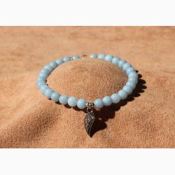 Armbnd Angelite med engleformede vinge - Krystal armbnd