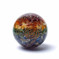 Orgonit Kugle 7 chakra : 5,5 cm med fod