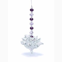 Feng Shui krystal lotus med lilla kde L:10 cm