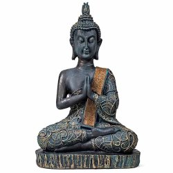 Bedende Buddha antik look thailandsk stil 14 x 7.5 x 22 cm, figur