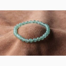 Armbnd med Grn Aventurin kugleformede i elastik - Krystal armbnd