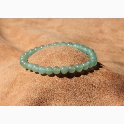 Armbnd med Grn Aventurin kugleformede i elastik - Krystal armbnd