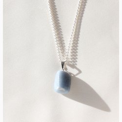 Angelite med metalje - krystal vedhng