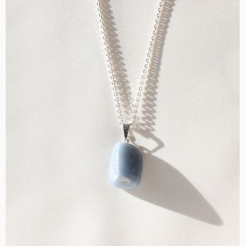 Angelite med metalje - krystal vedhng