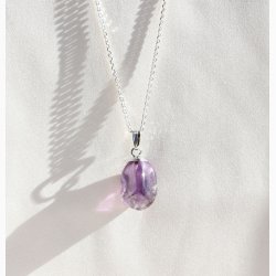 Ametyst med metalhtte - krystal vedhng