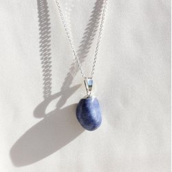 Bl kvarts med metalhtte - krystal vedhng