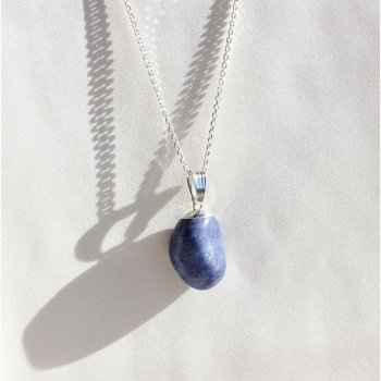 Bl kvarts med metalhtte - krystal vedhng