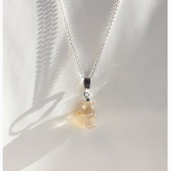 Rutileret Kvarts med metalhtte - krystal vedhng