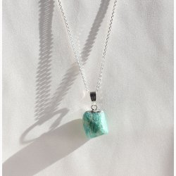 Amazonite med metalhtte - krystal vedhng