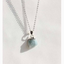 Aquamarine med med metalhtte - krystal vedhng