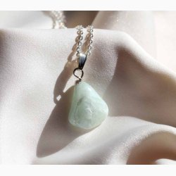 Aquamarine med med metalhtte - krystal vedhng