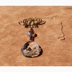 Lotus krystal streng &amp; regnbuedrbe hvid L: 30 cm