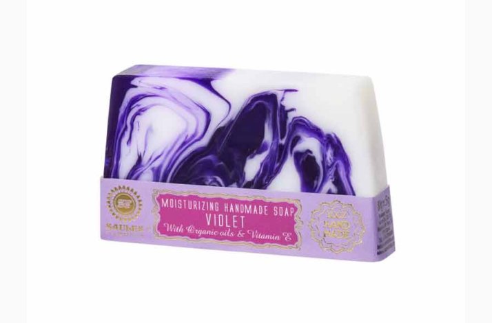 Hndlavet sbe 80 G med E-vitamin - Violet, Violer - Glycerin sbe