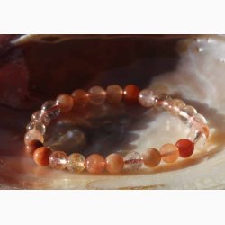 Armbnd rutileret kvarts (kugler 7-8 mm) miks farver krystal armbnd