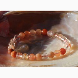 Armbnd rutileret kvarts (kugler 7-8 mm) miks farver krystal armbnd