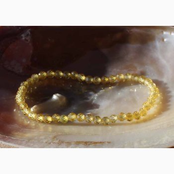 Armbnd Zircon 4 mm Gul - Krystal armbnd