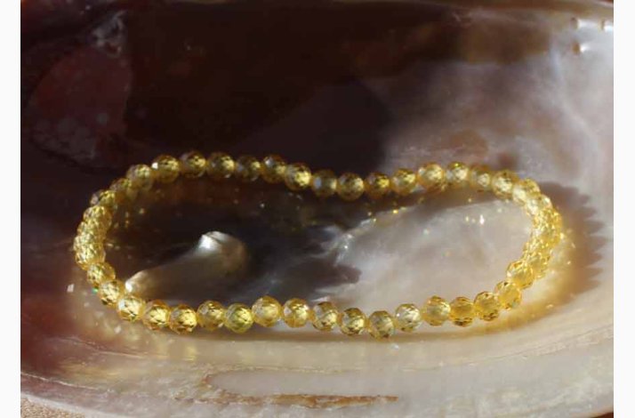 Armbnd Zircon 4 mm Gul - Krystal armbnd