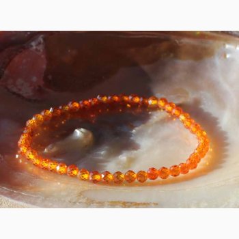 Armbnd Zircon 4 mm Orange - Krystal armbnd