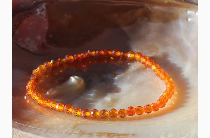 Armbnd Zircon 4 mm Orange - Krystal armbnd