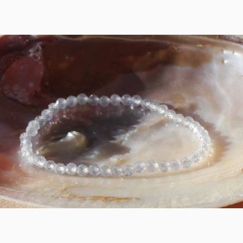 Armbnd Zircon 4 mm Hvid/lysebl - Krystal armbnd