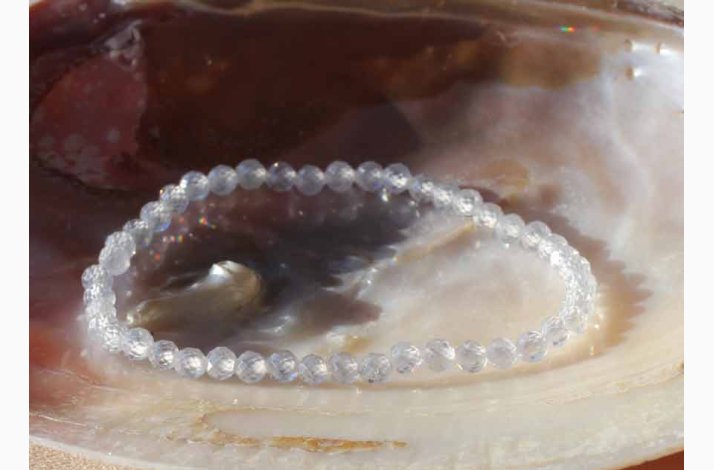 Armbnd Zircon 4 mm Hvid/lysebl - Krystal armbnd