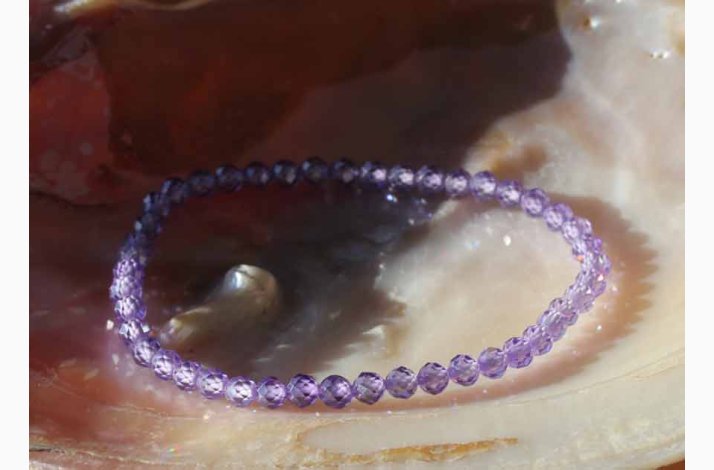 Armbnd Zircon 4 mm Lavendel - Krystal armbnd