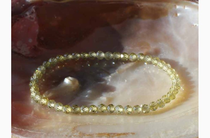 Armbnd Zircon 4 mm Lysegrn - Krystal armbnd