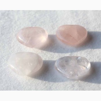 Rosakvarts hjerte krystal stk. pris (Fra 3 cm til 3,5 cm)