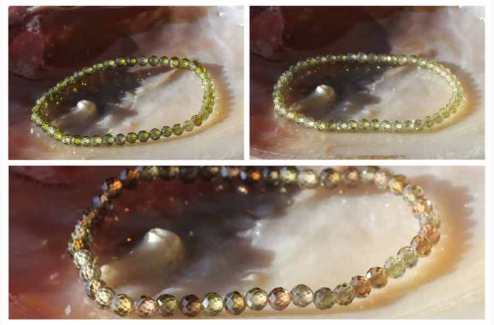 Armbnd Zircon 4 mm Grn, Grn/Brun og Lysegrn- Krystal armbnd
